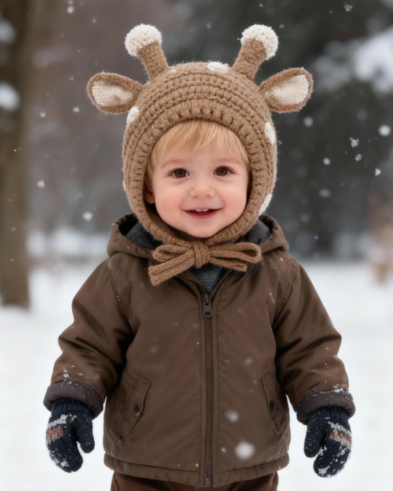 MINGSEECESS Kids Knitted Beanie Hat Cute Frog Cartoon Winter Warmer Cap with Big Eyes for Baby Boys Girls - Image 2